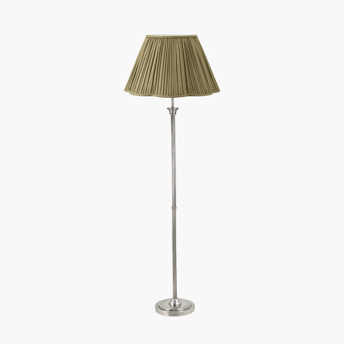 Silver Floor Lamp/malia 45cm olive shade