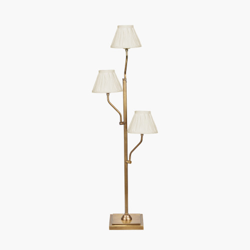 BrassFloor Lamp & Garbo Cream Silk shade