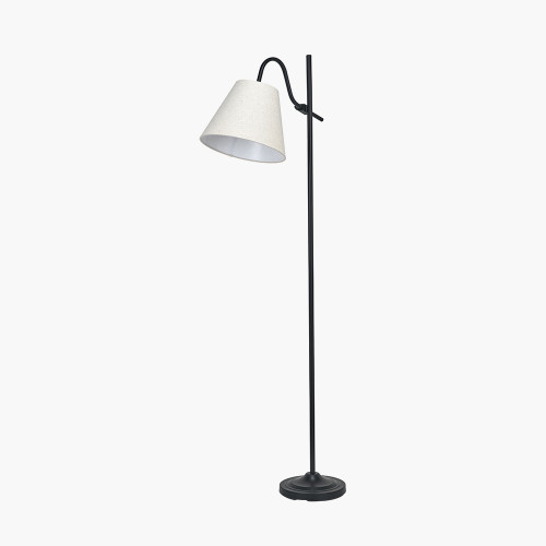 Ari Black Metal Curved Arm Floor Lamp