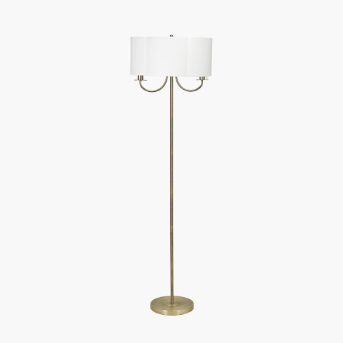 Seraphine Brass Metal/White Floor Lamp