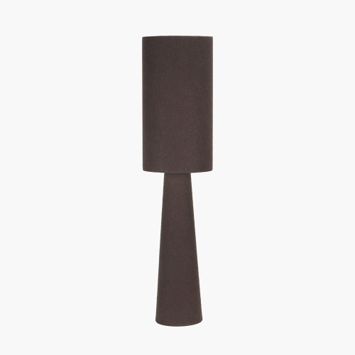 Mirissa Bitter Chocolate Slubby Handloom Fabric Floor Lamp