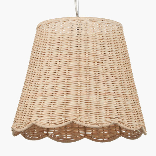 Aria Natural Scalloped Rattan Tapered Non Elec Pendant