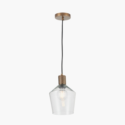 Bexley Glass & Antique Brass Pendant