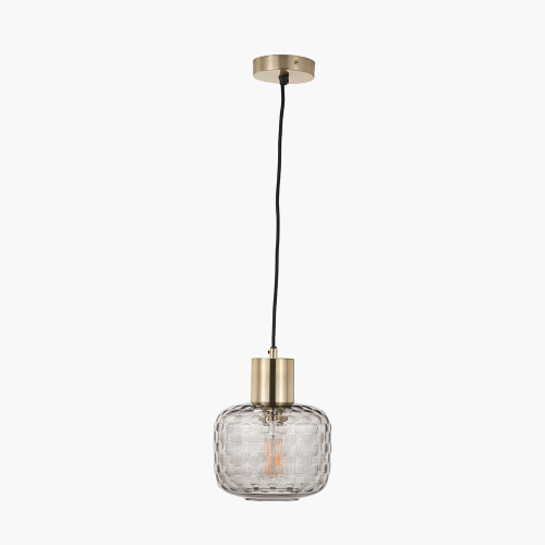 Camille Smoke Grey Glass Pendant
