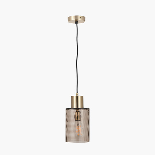 Loxley Ripple Light Brown Glass Pendant