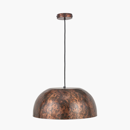 Mason Copper Effect Domed Metal Pendant