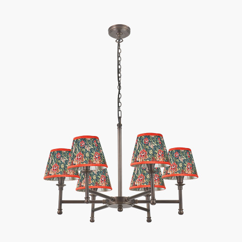 Piero Bronze Pendant/Floressa 16cm Floral Shade