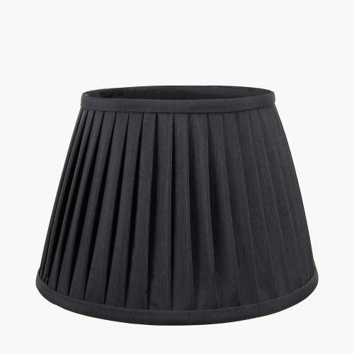 25cm Black Poly Cotton Knife Pleat Shade