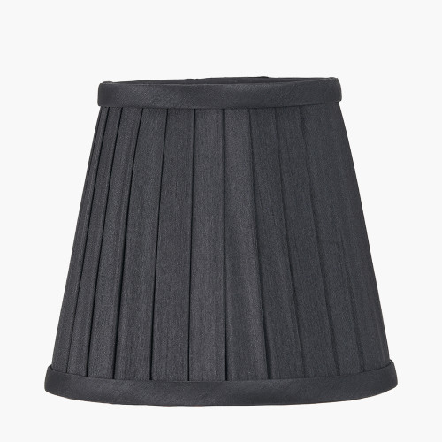 15cm Black Silk Mix Pleat Tapered shade