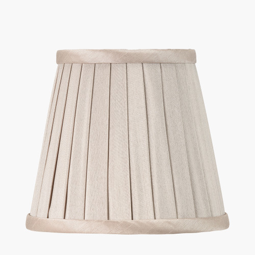 15cm Taupe Silk Mix Pleat Tapered shade