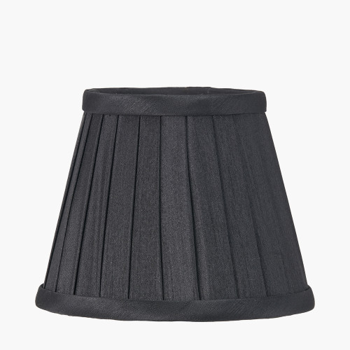17cm Black Silk Mix Pleat Tapered shade