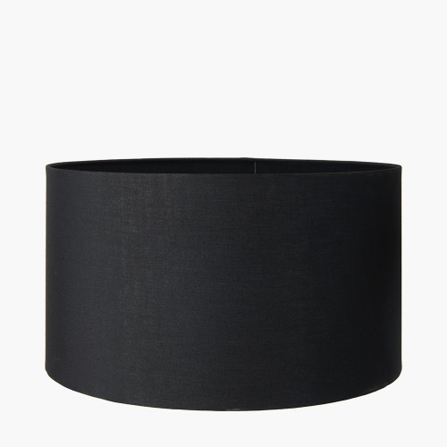 35cm Black Poly Cotton Cylinder Drum Shade