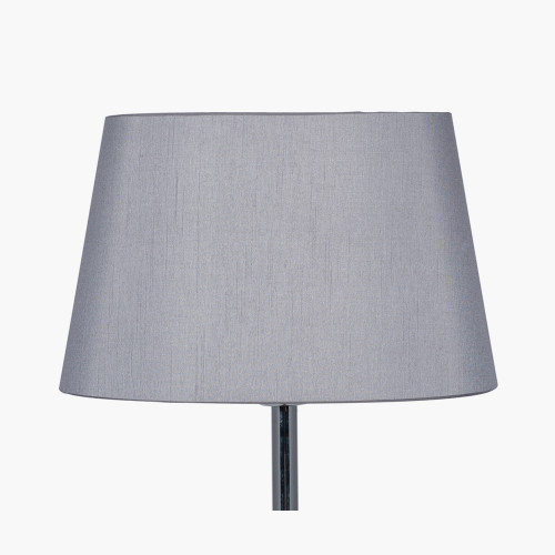 55cm Steel Grey Oval Polysilk Tapered shade