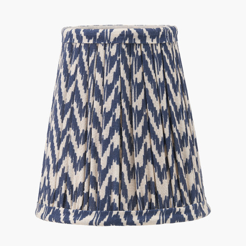 14cm Blue Chevron Tall Taper shade