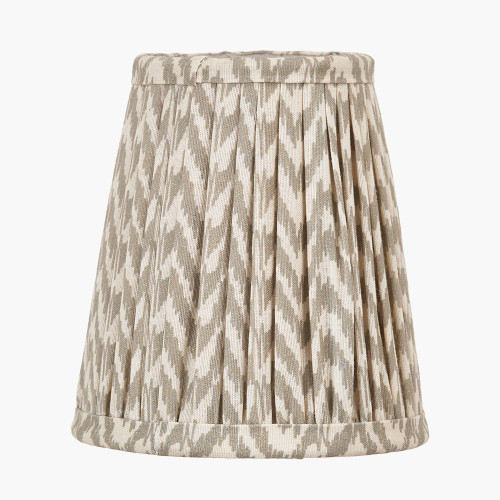 Vienna 14cm Taupe Chevron Tall Taper Mushroom Pleat Lampshade