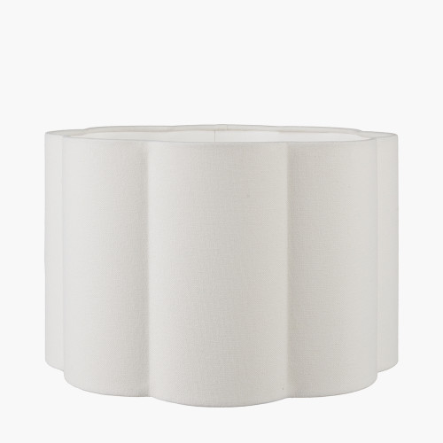 Bloom 40cm White Handloom Scalloped Cylinder Shade