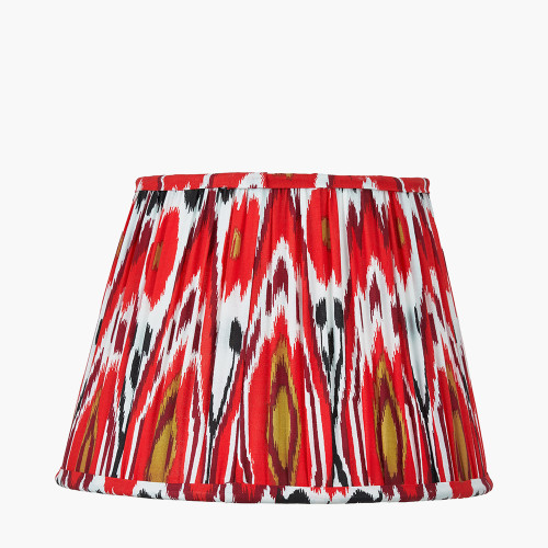Izara 30cm Red Ikat Pleat Tapered shade