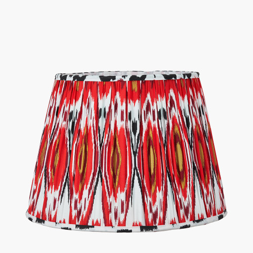 Izara 40cm Red Ikat Pleat Tapered shade