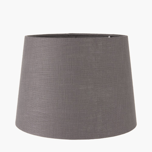 25cm Steel Grey Self Lined Linen Tapered Shade