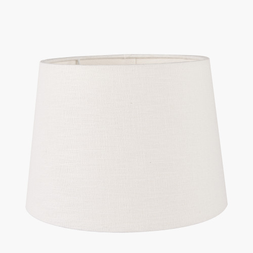 25cm White Self Lined Linen Tapered Shade
