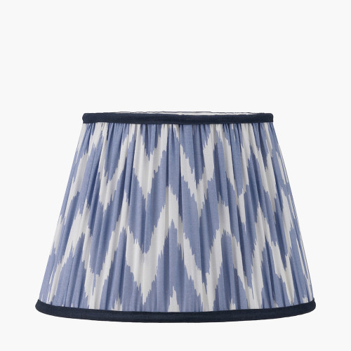 Kamilah 30 Blue Chevron Pleat Tapered Shade