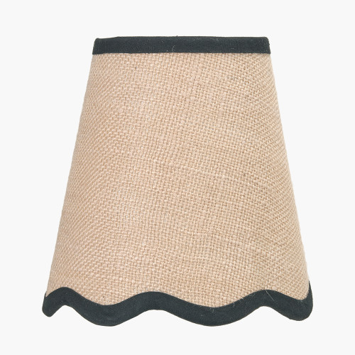Tabitha 14cm Cream/blk Jute Scalloped Shade