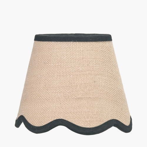 Tabitha 16cm Cream/blk Jute Scalloped Shade