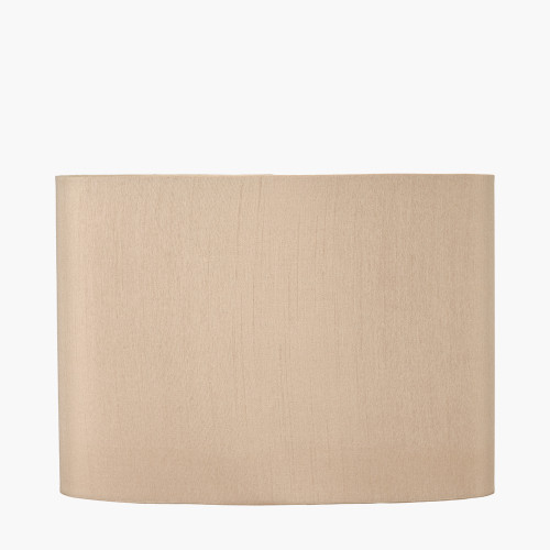 Mia 25cm Taupe Oval Silk Mix Lampshade