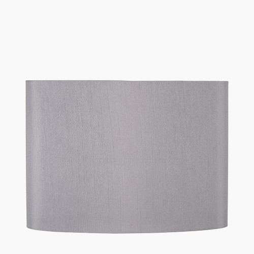 Mia 30cm Grey Oval Silk Mix Lampshade
