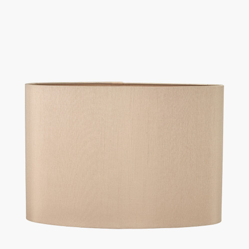 Mia 35cm Taupe Oval Silk Mix Lampshade