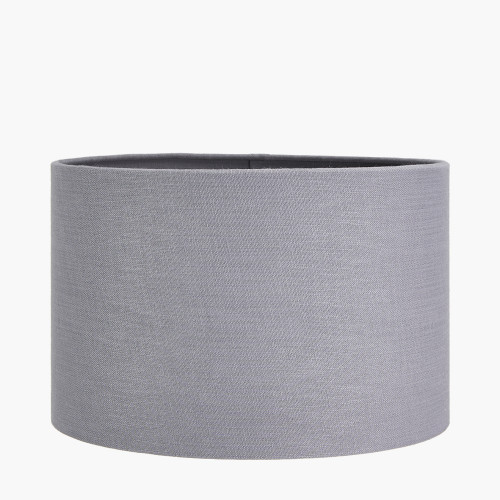 Lino 30cm Steel Grey Self Lined Linen Drum Shade