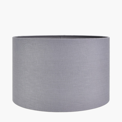 Lino 45cm Steel Grey Self Lined Linen Drum Shade 