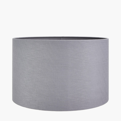 Lino 50cm Steel Grey Self Lined Linen Drum Shade 