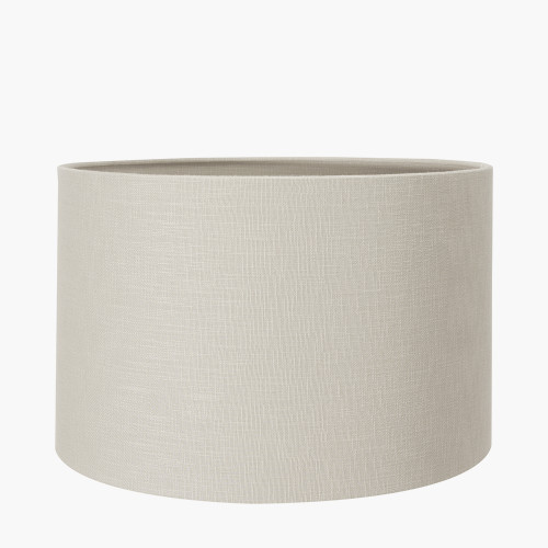 35cm Grey Self Lined Linen Drum Shade