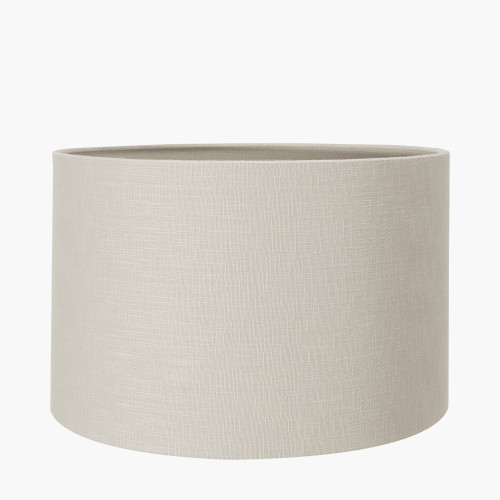 25cm Grey Self Lined Linen Drum Shade