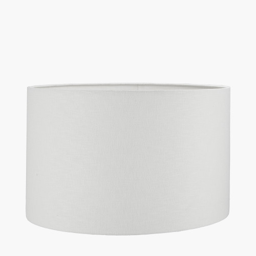 45cm White Self Lined Linen Drum Shade