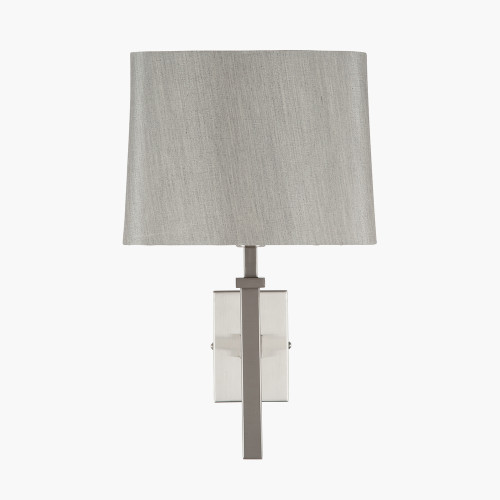 Satin Silver Metal Wall Light 