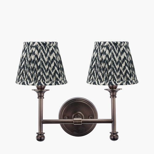 Bronze Wall Light/Vienna 16cm Black shade