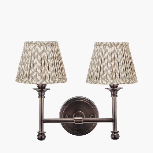 Bronze Wall Light/Vienna 16cm taupe shade