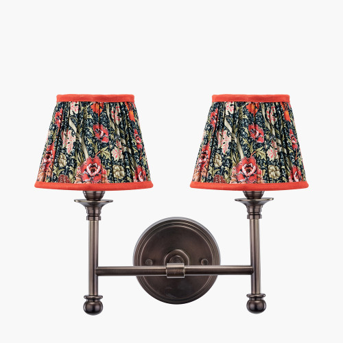 Bronze Wall Light/floressa 16cm floral shade