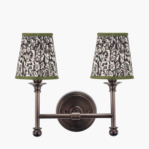 Bronze Wall Light/ornella 14cm green shade