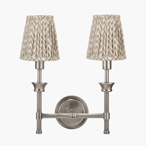 Silver Wall Light/vienna 14cm taupe shade