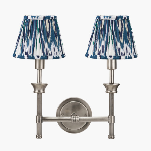 Salvatore Wall Light & 15cm Ikat blue Shade