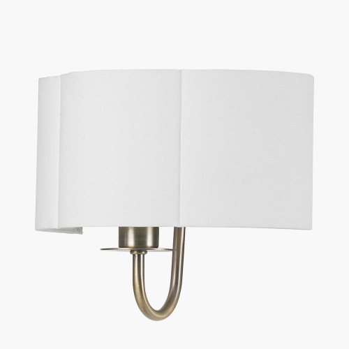 Seraphine Brass/White Shaded Wall Light