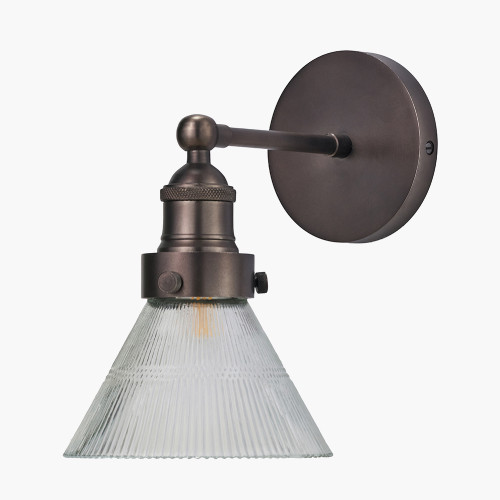 Lenox Conical Glass & Bronze Wall Light