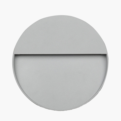 Grey Round Diffused Outdoor Wall Light