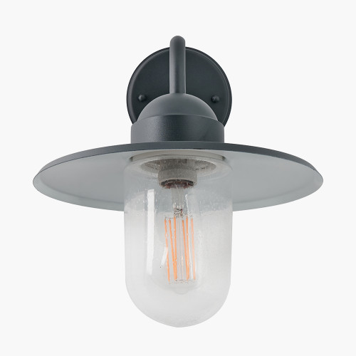 Dark Grey Metal and Glass Fisherman Wall Light