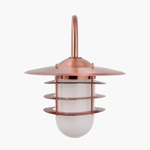 Copper Metal and Opaque Glass Wall Light
