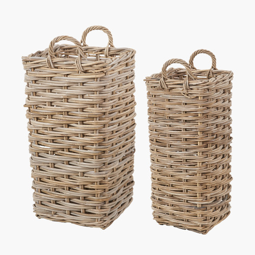 tobsÂ® S/2 Square Grey Kubu Umbrella Baskets