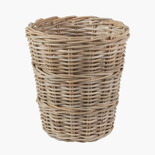 tobsÂ® Gry Kubu Rattan Round Waste Paper Bin